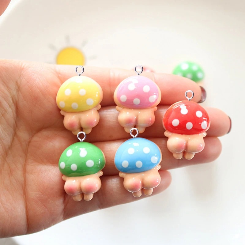10Pcs Glossy Mushroom Resin Ch - đánh giá và giá Resin Crafts Diy