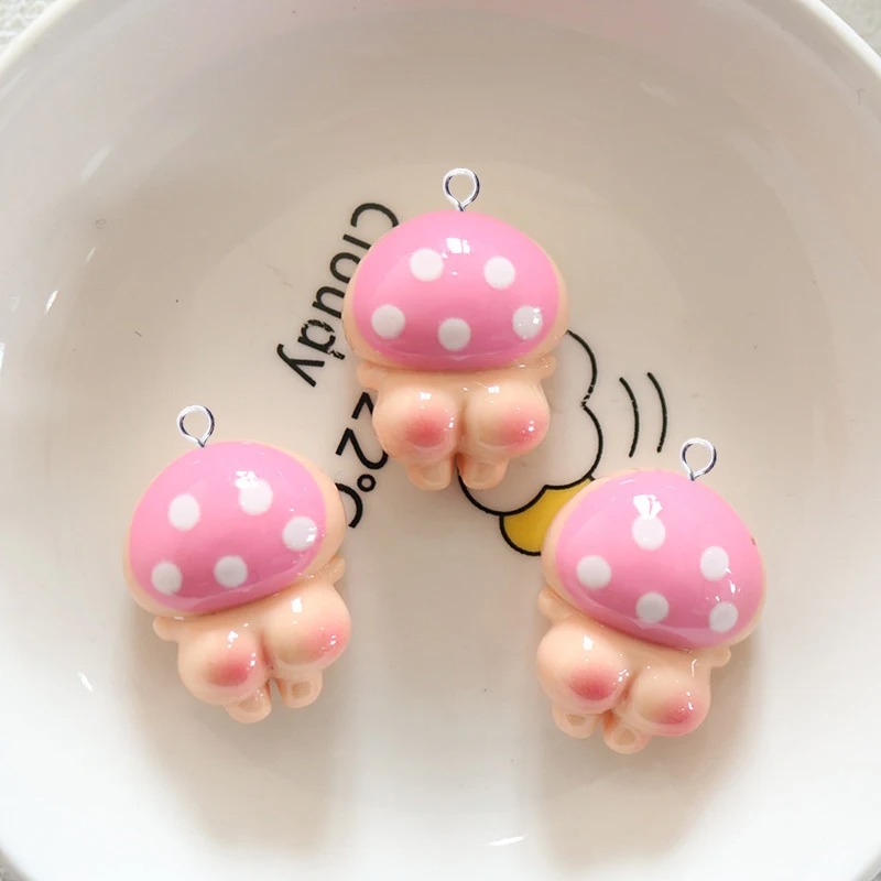 10Pcs Glossy Mushroom Resin Ch - đánh giá và giá Resin Crafts Diy